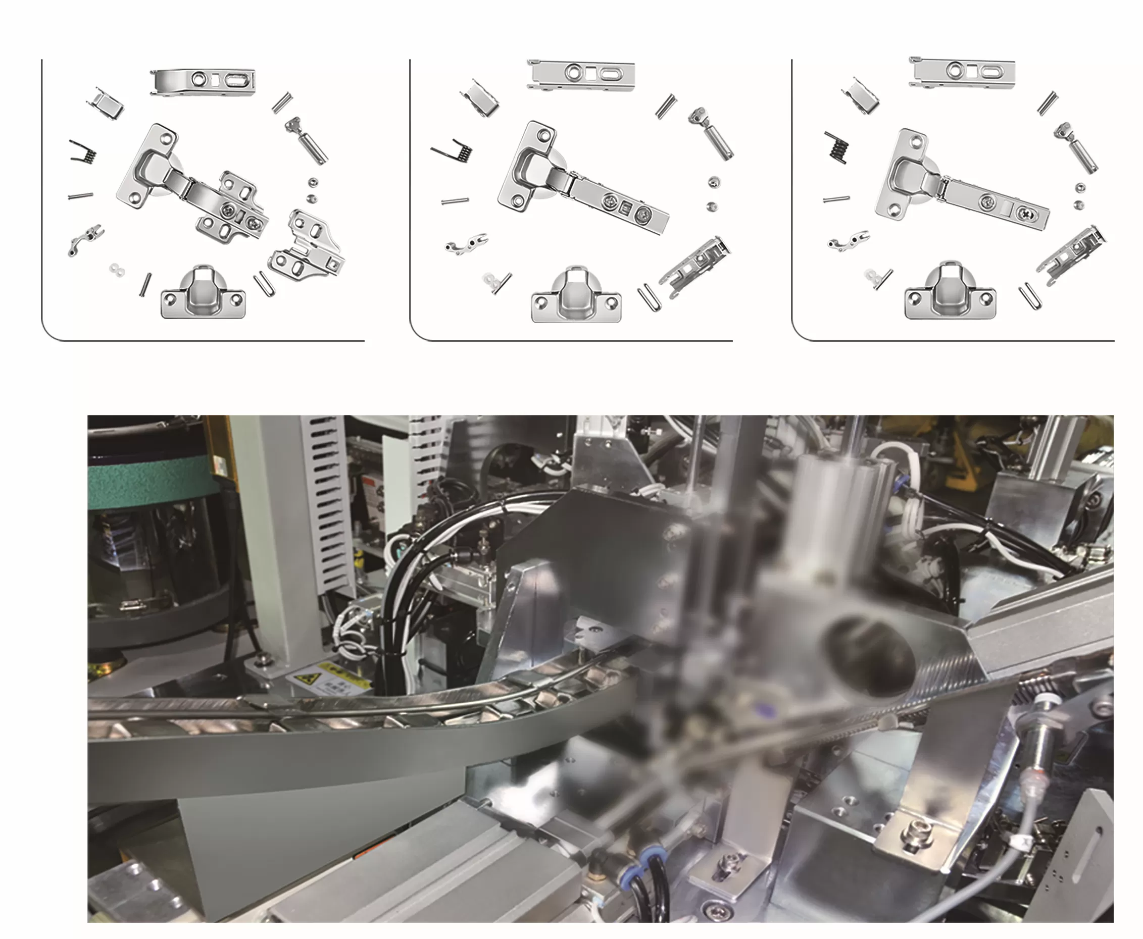 Hydraulic hinge fully automatic assembly machine production 